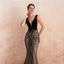 Sexy Backless V Neck Black Evening Prom Dresses, Evening Party Prom Dresses, 12132