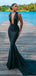 Sexy Black Mermaid Deep V-neck Maxi Long Prom Dresses,Evening Dresses,12914