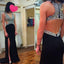 Sexy Black Open Back Side Split Unique Design Fashion Maxi Evening Party Prom Dresses, WG235