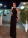 Sexy Black Sheath Halter Maxi Long Prom Dresses,Evening Dresses,13010