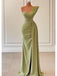 Sexy Green Mermaid One Shoulder Long Prom Dresses Online,12834