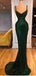 Sexy Green Mermaid Straps Cheap Long Prom Dresses Online,12819