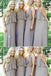 Sexy Halter Backless Grey Chiffon Cheap Bridesmaid Dresses Online, WG770