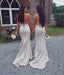 Sexy Halter Side Slit Mermaid Long Bridesmaid Dresses Online, WG305