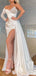 Sexy Ivory Mermaid Long Sleeves High Slit One Shoulder Prom Dresses,12856