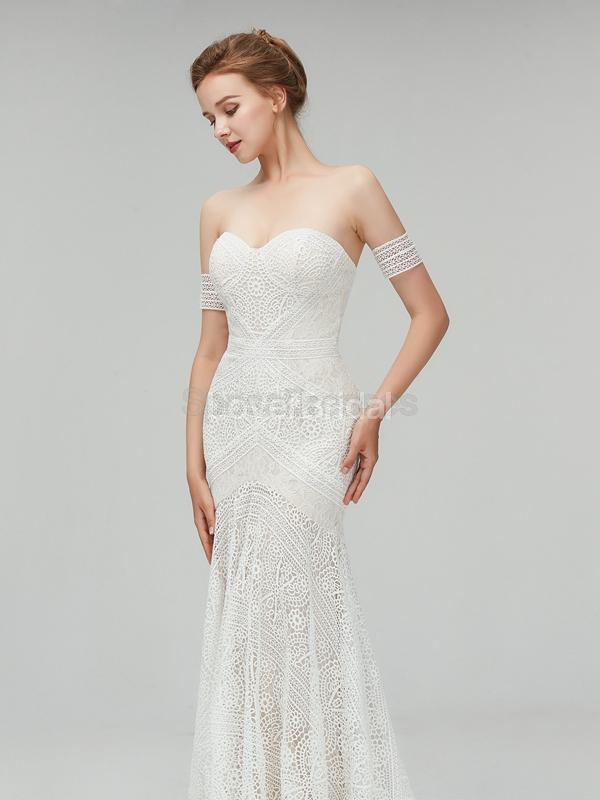 Sexy Lace Mermaid Cheap Wedding Dresses Online, Unique Bridal Dresses, WD556