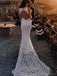 Sexy Lace Open Back Mermaid Wedding Dresses Online, Cheap Bridal Dresses, WD537