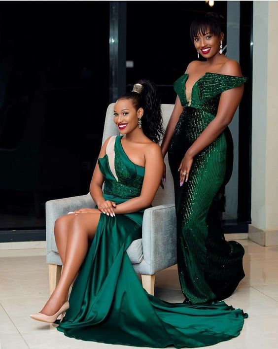 Sexy Mermaid Green Side Slit Cheap Maxi Long Bridesmaid Dresses,WG1499