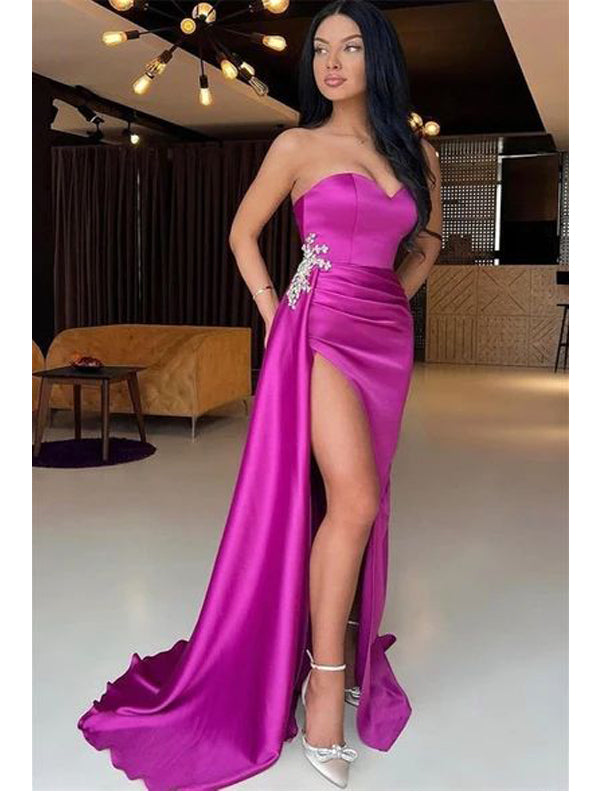 Sexy Mermaid High Slit Sweetheart Long Prom Dresses,Evening Dresses,12897