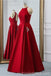 Sexy Open Back Bright Red Long Evening Prom Dresses, Cheap Custom Party Prom Dresses, 18595