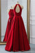 Sexy Open Back Bright Red Long Evening Prom Dresses, Cheap Custom Party Prom Dresses, 18595