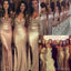 Sexy Seqin Mermaid Side Split Sparkly Women Cheap Long Wedding Party Bridesmaid Dresses, WG26