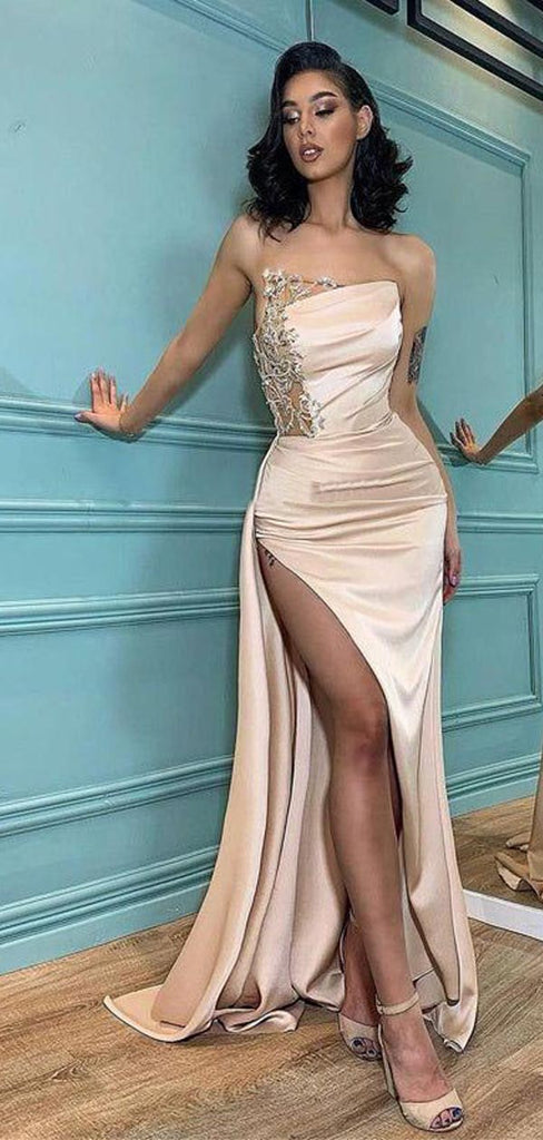 Sexy Sheath High Slit Maxi Long Prom Dresses,Evening Dresses,13026