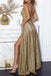 Sexy Side Slit Sequin Cheap Long Evening Prom Dresses, Evening Party Prom Dresses, 12310