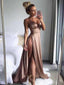 Sexy Side Slit Spaghetti Straps Long Evening Prom Dresses, 17699