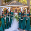 Sexy Teal Mermaid Off Shoulder Cheap Long Bridesmaid Dresses,WG1182