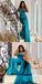 Sexy Teal Mermaid One Shoulder Cheap Long Bridesmaid Dresses,WG1254