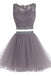 Sexy Two Pieces Burgundy  Lace Beaded Short Homecoming Dresses 2018, CM558