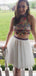 Sexy Two Pieces White Embroidery Cheap Homecoming Dresses Online, Cheap Short Prom Dresses, CM744