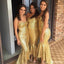 Shinning Gold Sequin Sweet Heart Mermaid Sexy Cheap Custom Make Handmade Long Bridesmaid Dresses, WG144