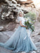 Short Sleeves Blue Skirt Cheap Wedding Dresses Online, Cheap Bridal Dresses, WD658