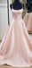 Simple Blush Pink Cheap Long Evening Prom Dresses, Cheap Custom Party Prom Dresses, 18603