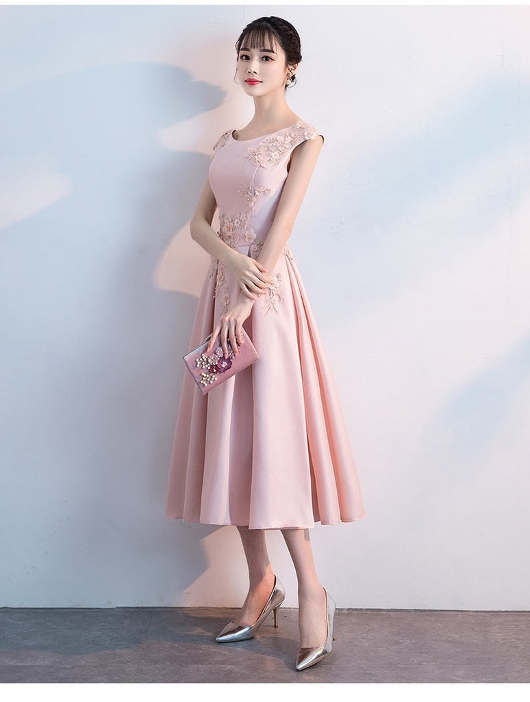 Simple Cap Sleeve Blush Pink Cheap Homecoming Dresses Online, CM698