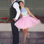Simple Cute Short Silver Sequin Pink Skirt Cheap Homecoming Dresses 2018, CM523