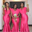 Simple Hot Pink Mermaid Cheap Long Bridesmaid Dresses Online,WG1376