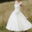 Simple Illusion Neck Cheap Short Wedding Dresses Online, WD365