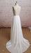 Simple Illusion See Through Cheap Beach Wedding Dresses Online, WD373