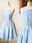 Simple Light Blue Short Cheap Homecoming Dresses Under 100, CM610