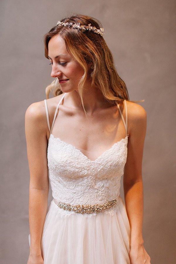 Simple Long A-Line Backless Wedding Dresses, Tulle Wedding Party Dresses, WD0013