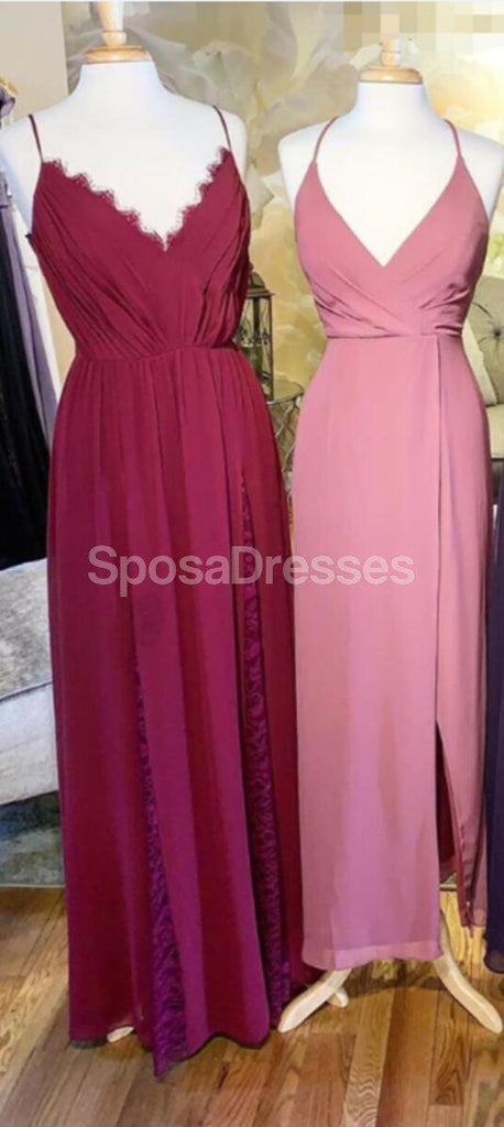 Simple Mismatched Long Bridesmaid Dresses Online, Cheap Bridesmaids Dresses, WG698