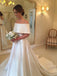 Simple Off Shoulder A-line Cheap Wedding Dresses Online, Cheap Bridal Dresses, WD445