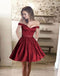 Simple Off Shoulder Red Short Cheap Homecoming Dresses 2018, CM431