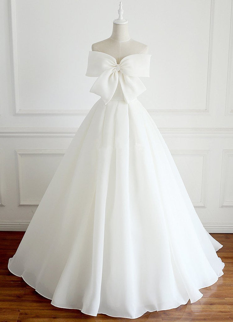 Simple Organza A Line Wedding Bridal Dresses, Custom Made Wedding Dresses, Affordable Wedding Bridal Gowns, WD234