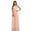 Simple Pink A-line Halter Cheap Chiffon Long Bridesmaid Dresses,WG1420