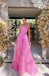 Simple Pink A-line Strapless Maxi Long Prom Dresses,Evening Dresses,13028