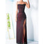 Simple Red Sheath Spaghetti Straps High Slit Long Bridesmaid Dresses Online,WG1015