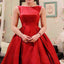 Simple red stain A-line bowknot cute unique formal freshman homecoming prom gown dress,BD0025