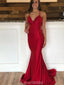 Simple Sexy Mermaid Dark Red Cheap Long Evening Prom Dresses, Evening Party Prom Dresses, 12191