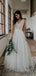 Simple Sleeveless Long A-line Handmade Lace Wedding Dresses Online,WD732