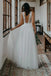 Simple Sleeveless Long A-line Handmade Lace Wedding Dresses Online,WD732