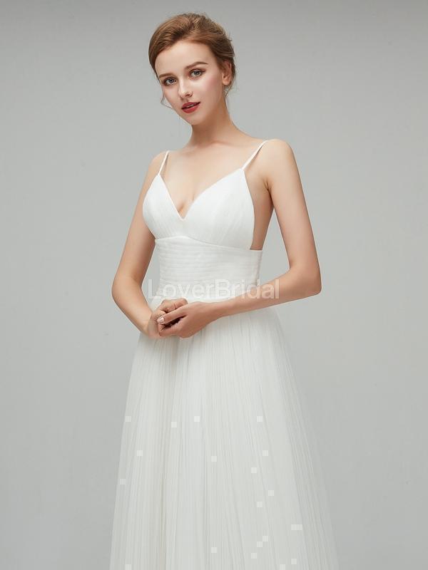 Simple Spaghetti Straps Cheap Wedding Dresses Online, Cheap Bridal Dresses, WD555