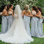 Simple Strapless Grey Cheap Long Bridesmaid Dresses Online, WG205