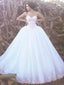 Simple Strapless Lace Beaded A line Cheap Wedding Dresses Online, WD429