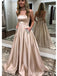 Simple Strapless Long Evening Prom Dresses With Pockets, Cheap Custom Party Prom Dresses, 18602