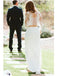 Simple Two Pieces Long Sleeves Open Back Lace Wedding Dresses,WD771