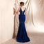 Simple V Neck Mermaid Evening Prom Dresses, Evening Party Prom Dresses, 12072